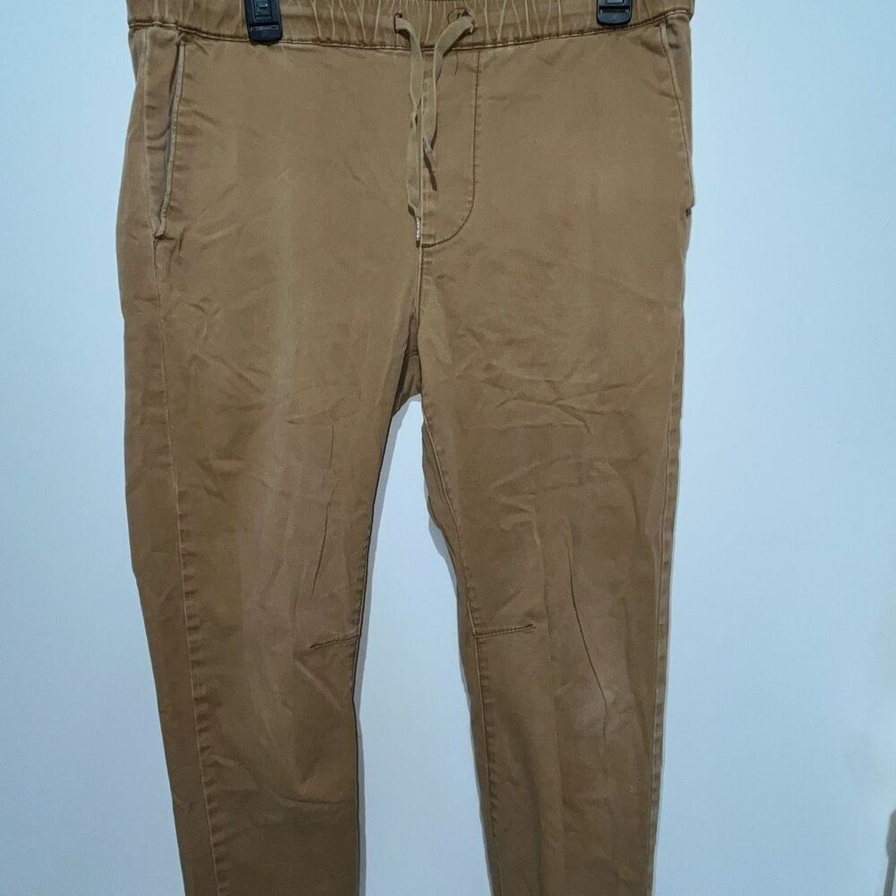 California Republic Women's Tan Drawstring Skinny Jogger Chino Pants Medium